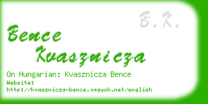 bence kvasznicza business card